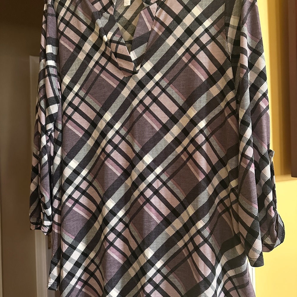 Dear Scarlett Plaid Top in Purple and Black